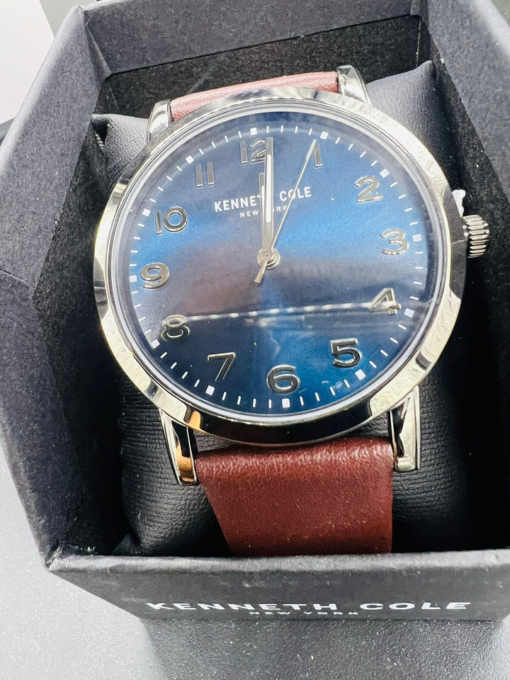 SUBASTA Kenneth Cole New York Plateado/Azul/Piel - Precio de lista: $2000