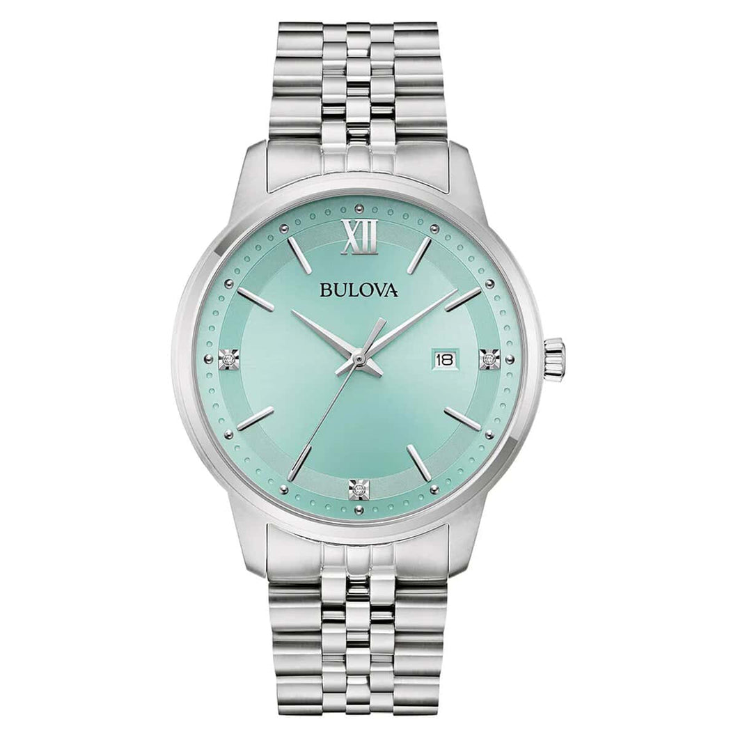 Bulova Tiffany 3 diamantes azul turquesa