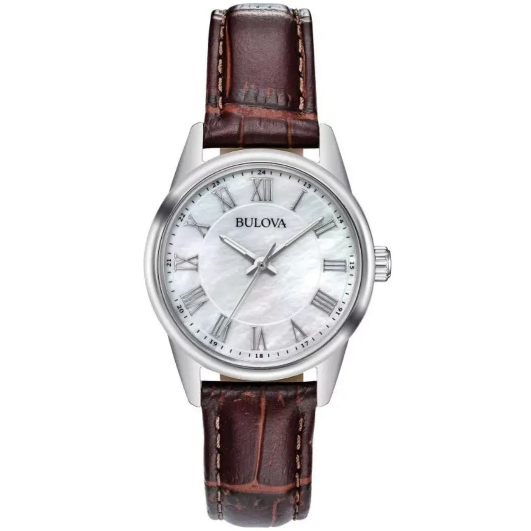 Bulova piel caballero dial blanco