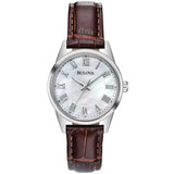 Bulova piel caballero dial blanco