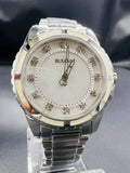 Subasta de Reloj Bulova crystales dama Plata. Precio de lista: $5,500.