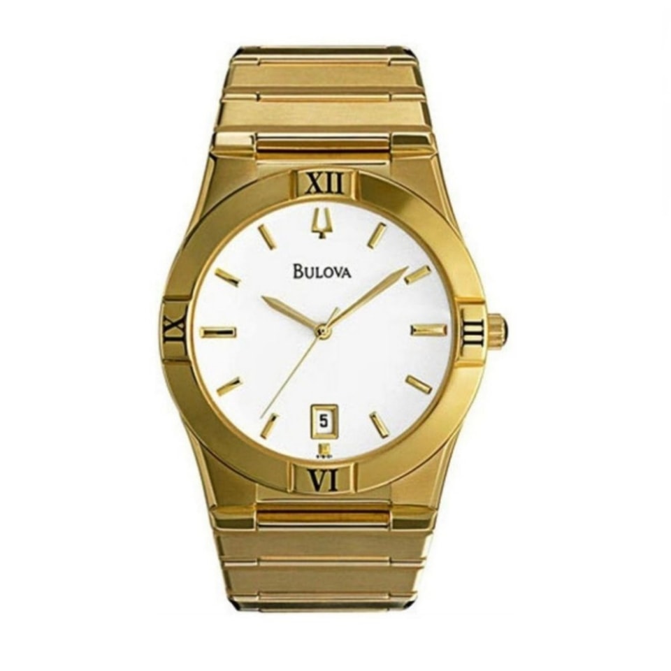 Pareja de relojes Bulova Gold Tone Dama y Caballero 97B101. NUEVOS.
